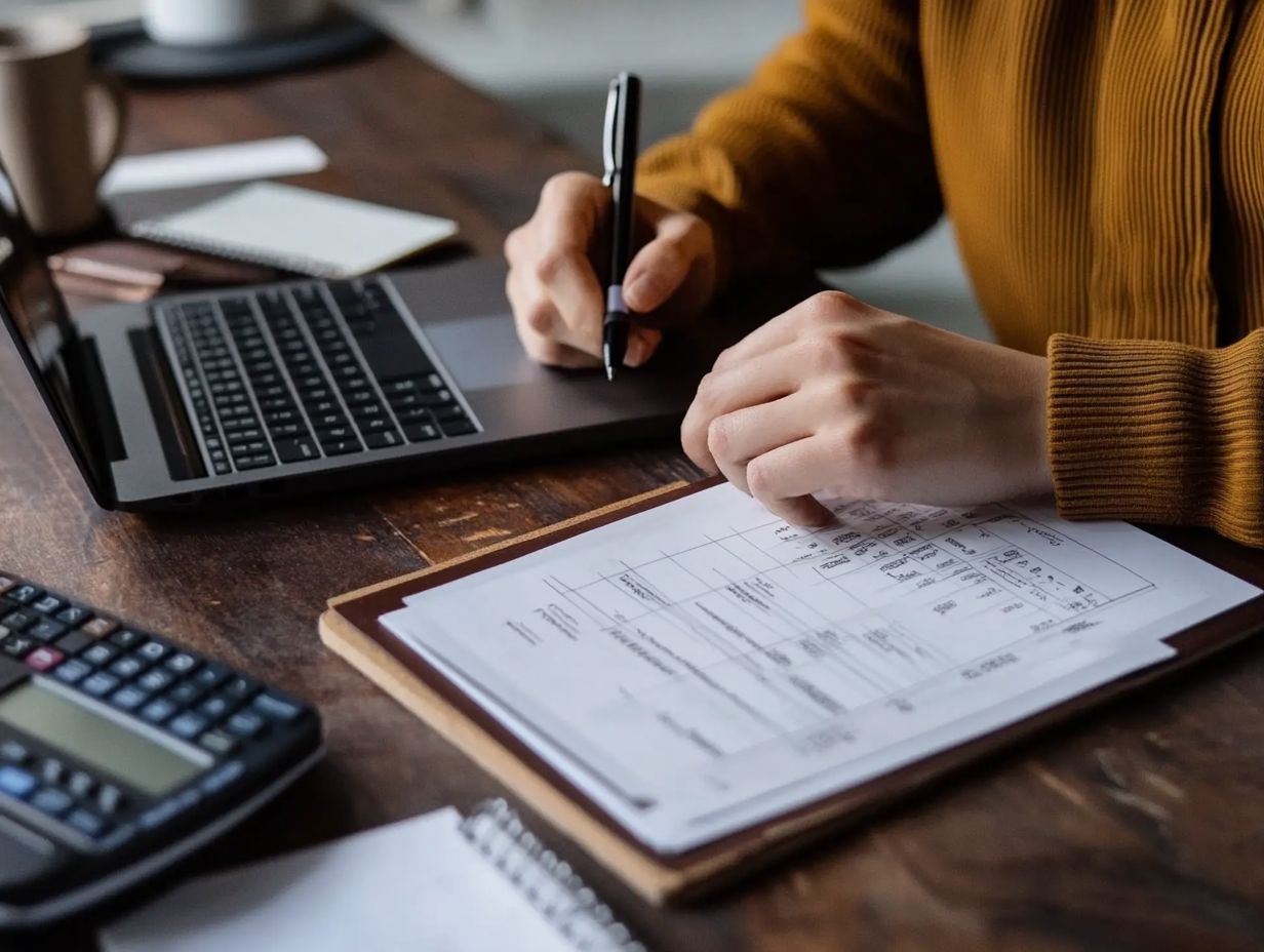 Person adjusting financial plan on a laptop